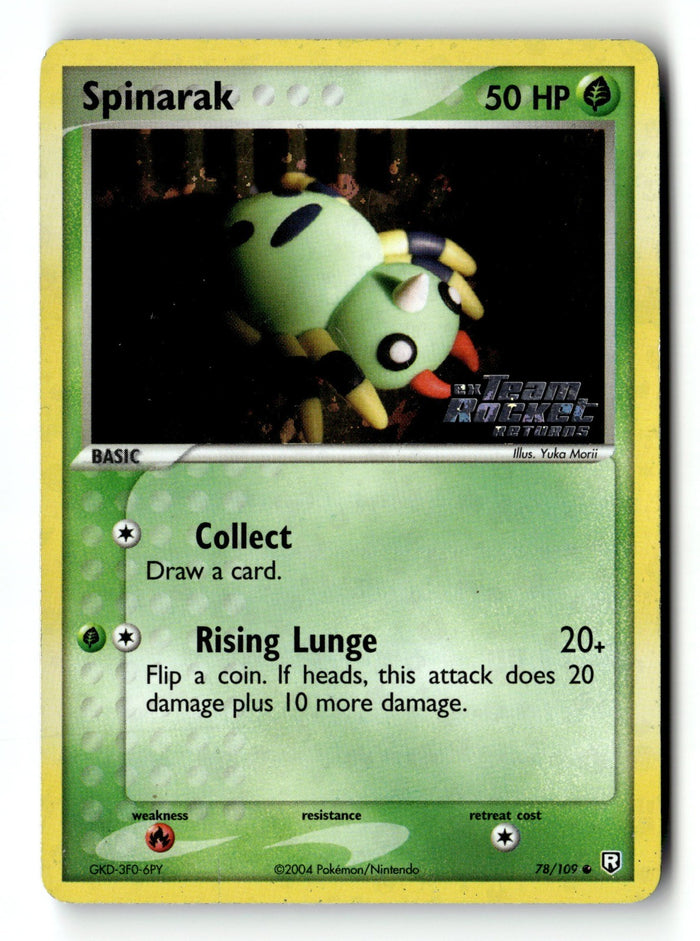 Pokemon Card Spinarak Reverse Holo LP Team Rocket Returns 78/109