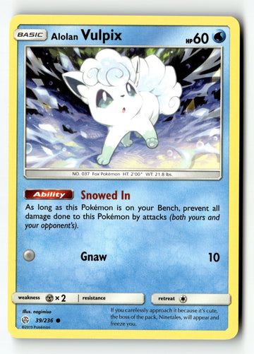 Pokemon Card Alolan Vulpix LP SM - Cosmic Eclipse 39/236