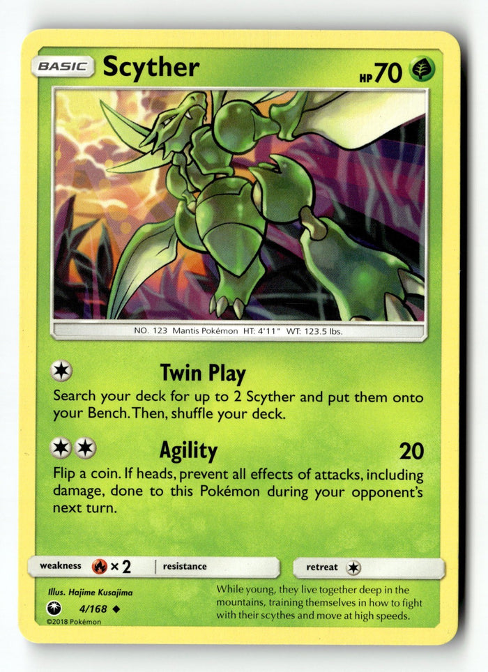 Pokemon Card Scyther LP SM - Celestial Storm 4/168
