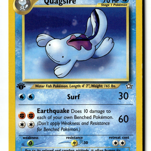 Pokemon Card Quagsire 1st Edition LP Neo Genesis 045/111
