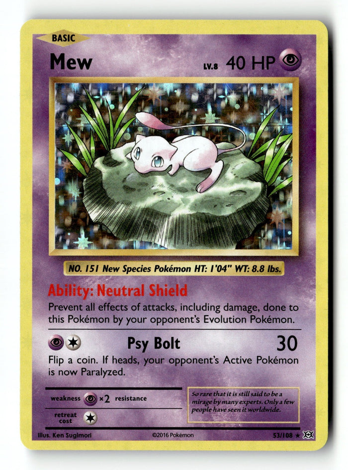 Pokemon Card Mew Holo LP XY - Evolutions 53/108
