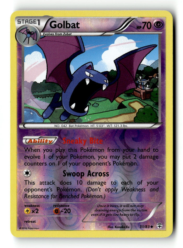 Pokemon Card Golbat Reverse Holo LP Generations 31/83