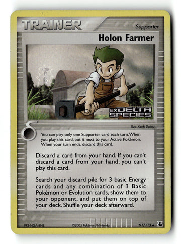 Pokemon Card Holon Farmer Reverse Holo LP Delta Species 91/113