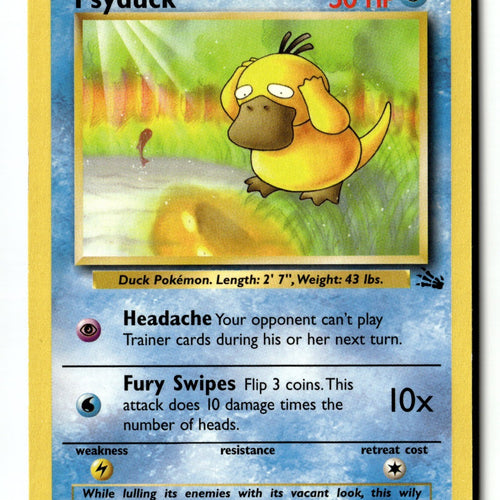 Pokemon Card Psyduck Unlimited LP Fossil 53/62
