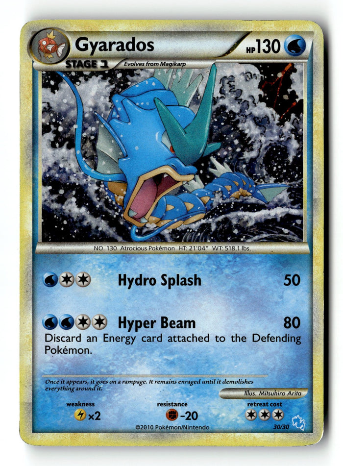 Pokemon Card Gyarados (#30 Holo) Holo LP HGSS Gyarados & Raichu 30/30
