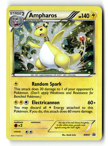 Pokemon Card Ampharos - Holo LP Black and White Promos BW67