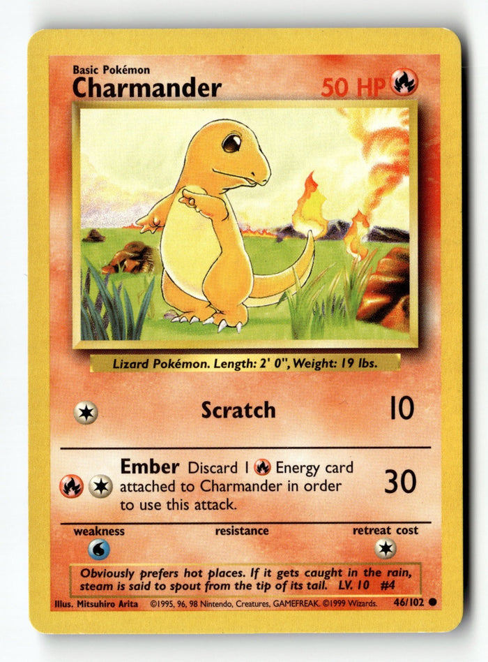 Pokemon Card Charmander LP Base Set 046/102