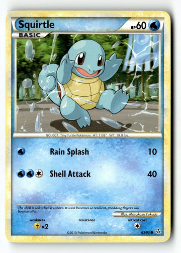 Pokemon Card Squirtle LP Unleashed 63/95