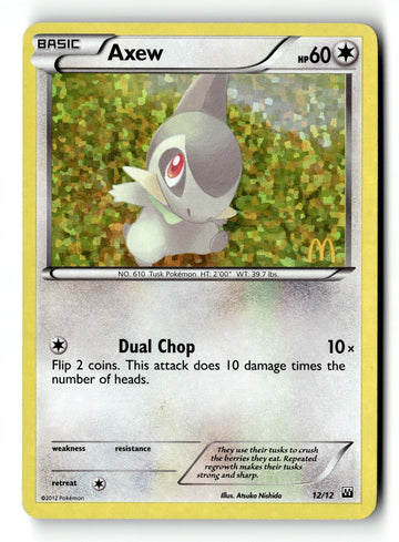 Pokemon Card Axew - 12/12 Holo LP McDonald's Promos 2012 12/12