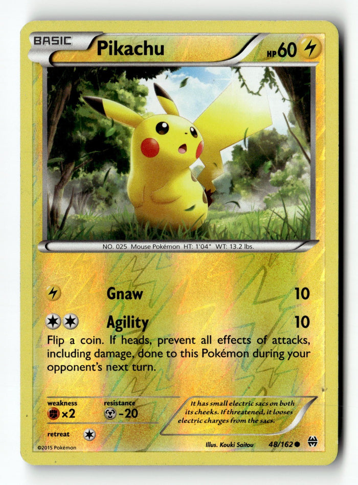 Pokemon Card Pikachu Reverse Holo LP XY - BREAKthrough 48/162