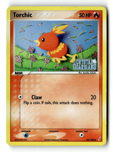 Pokemon Card Torchic - 065/100 Reverse Holo LP Crystal Guardians 65/100