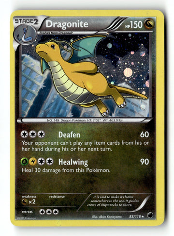 Pokemon Card Dragonite - 83/116 (Cosmos Holo) Holo LP Blister Exclusives 083/116