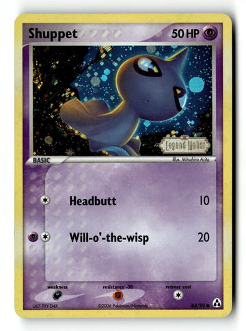 Pokemon Card Shuppet Reverse Holo LP Legend Maker 63/92 (2)