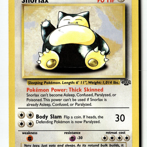 Pokemon Card Snorlax (27) Unlimited LP Jungle 27/64