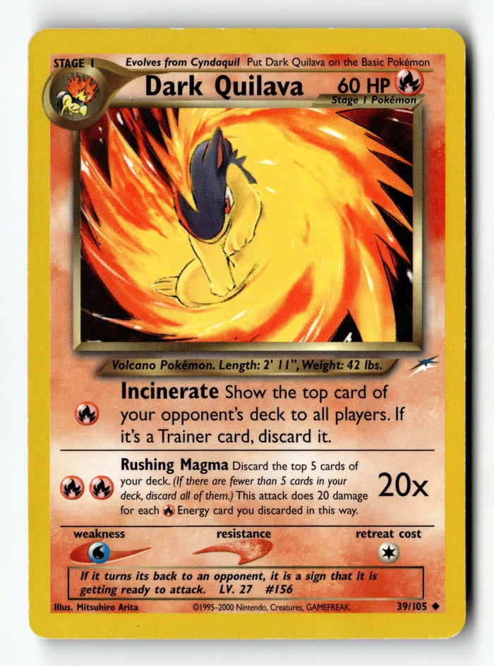 Pokemon Card Dark Quilava Unlimited LP Neo Destiny 039/105