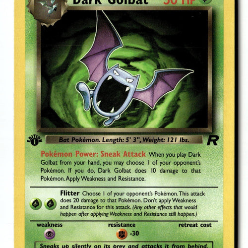 Pokemon Card Dark Golbat (24) 1st Edition LP Team Rocket 24/82