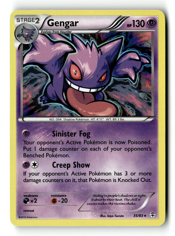 Pokemon Card Gengar Holo LP Generations 35/83