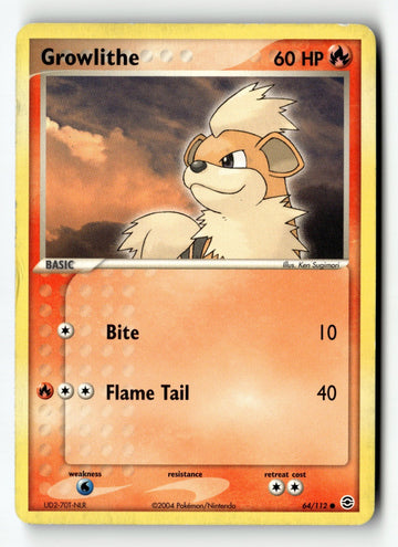 Pokemon Card Growlithe LP FireRed & LeafGreen 64/112