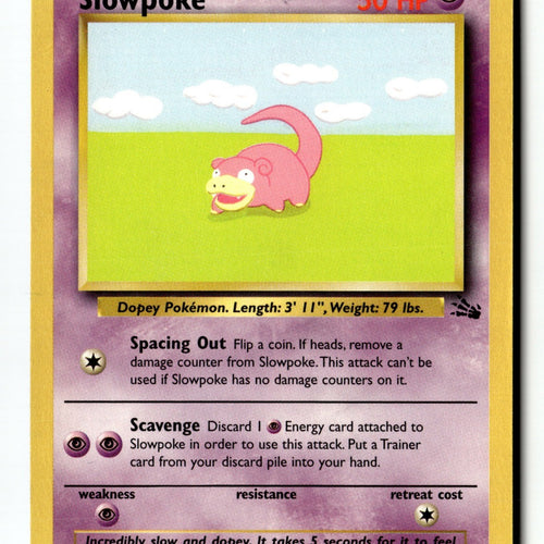 Pokemon Card Slowpoke Unlimited LP Fossil 55/62