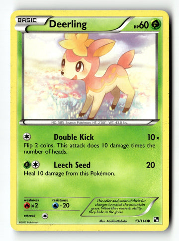Pokemon Card Deerling LP Black and White 13/114