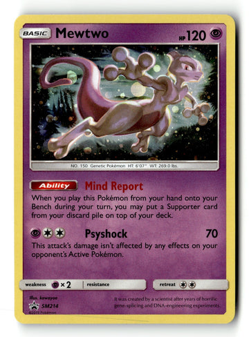 Pokemon Card Mewtwo Holo LP SM Promos SM214