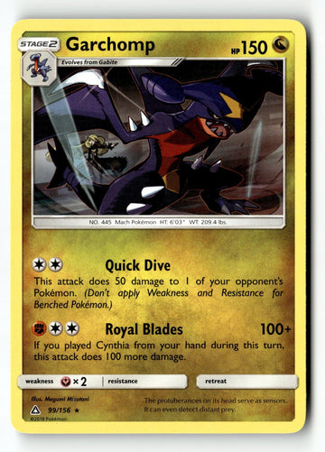 Pokemon Card Garchomp LP SM - Ultra Prism 99/156