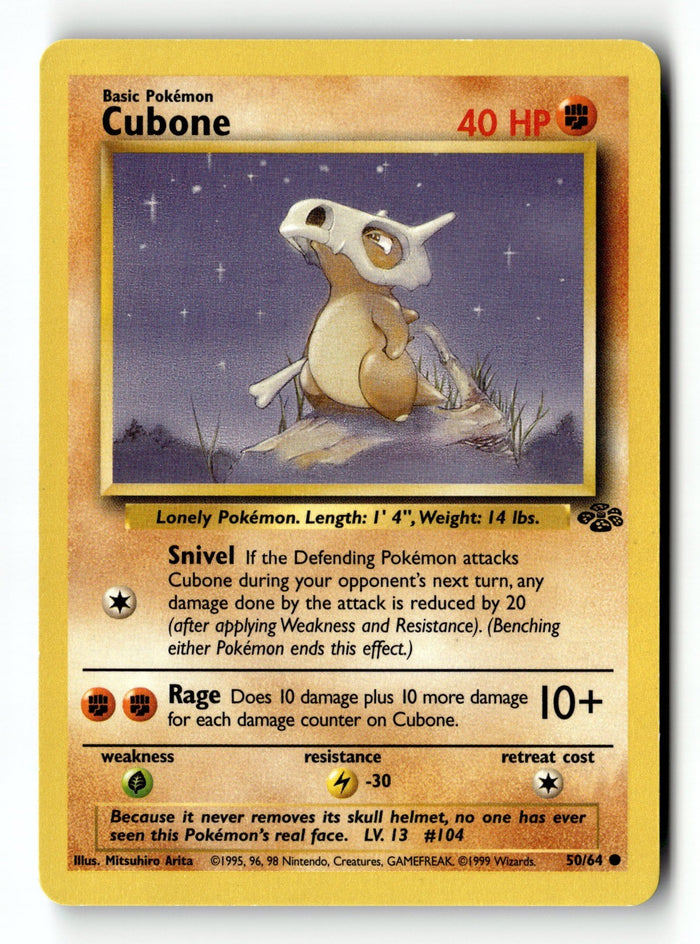 Pokemon Card Cubone Unlimited LP Jungle 50/64