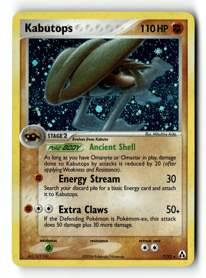 Pokemon Card Kabutops Holo LP Legend Maker 7/92 (2)
