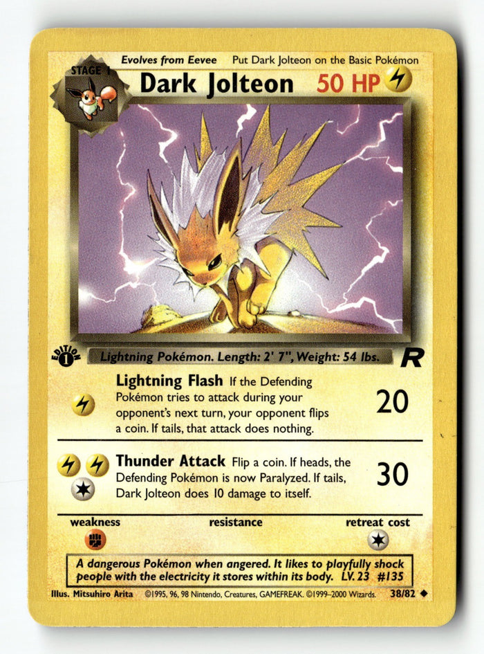 Pokemon Card Dark Jolteon 1st Edition LP Team Rocket 38/82