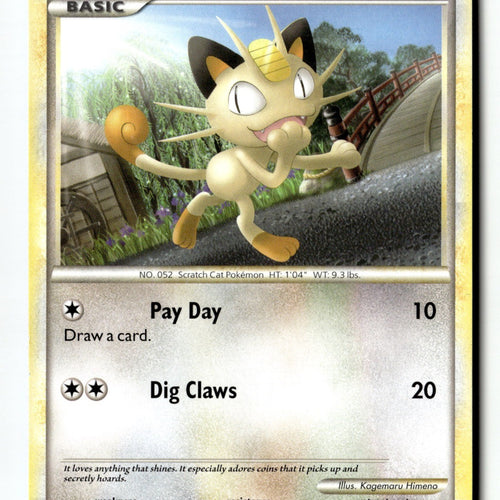 Pokemon Card Meowth (#4) LP HGSS Trainer Kit: Gyarados & Raichu 4/30