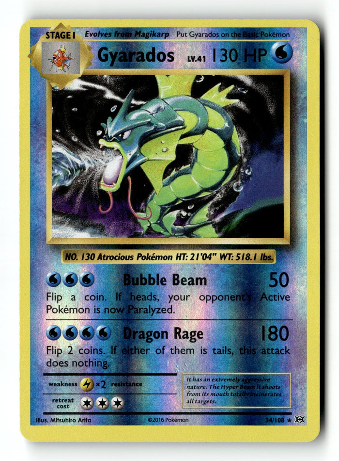 Pokemon Card Gyarados Reverse Holo LP XY - Evolutions 34/108
