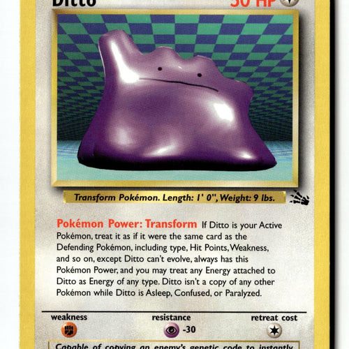 Pokemon Card Ditto (18) Unlimited LP Fossil 18/62