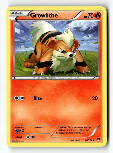 Pokemon Card Growlithe LP XY - BREAKpoint 10/122
