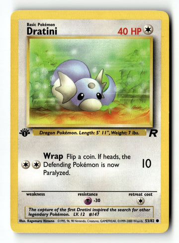 Pokemon Card Dratini 1st Edition LP Team Rocket 53/82