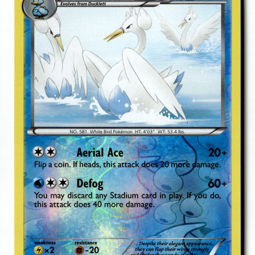 Pokemon Card Swanna Reverse Holo LP Boundaries Crossed 43/149