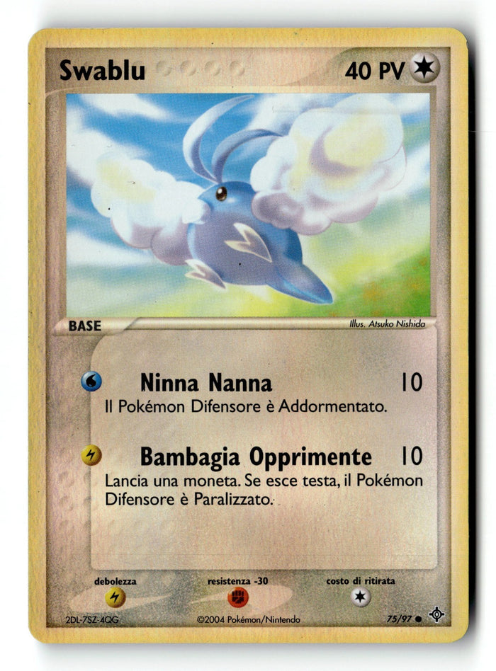 Pokemon Card Swablu Reverse Holo LP Dragon ITALIAN 75/97