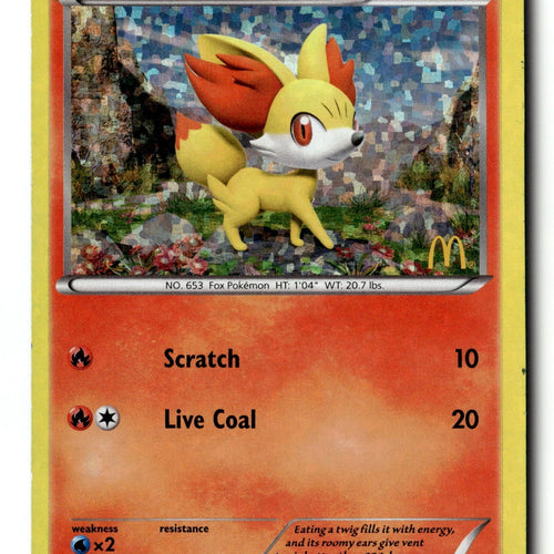 Pokemon Card Fennekin - 3/12 Holo LP McDonald's Promos 2014 003/012