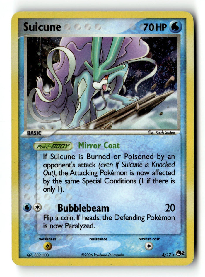 Pokemon Card Suicune Holo LP POP Series 2 004/017