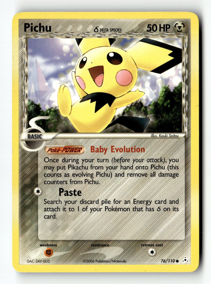 Pokemon Card Pichu (Delta Species) LP Holon Phantoms 76/110