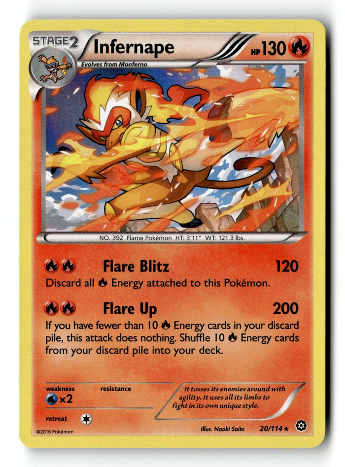 Pokemon Card Infernape Holo LP XY - Steam Siege 20/114