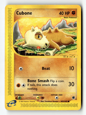 Pokemon Card Cubone LP Expedition 103/165