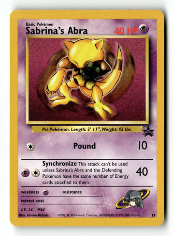 Pokemon Card Sabrina's Abra LP WoTC Promo 19/53
