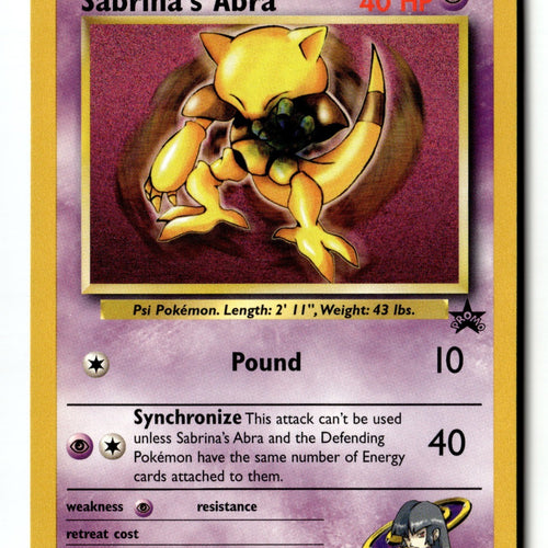 Pokemon Card Sabrina's Abra LP WoTC Promo 19/53
