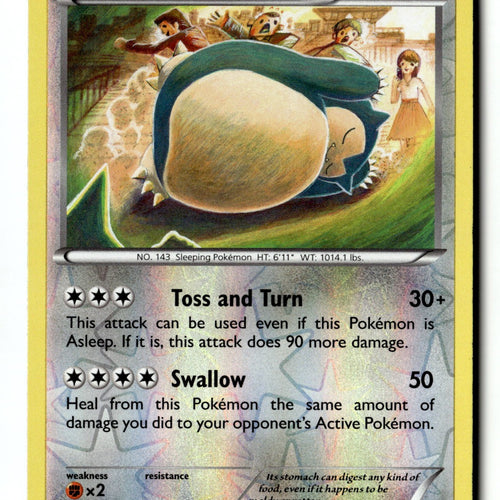 Pokemon Card Snorlax Reverse Holo LP XY - Fates Collide 77/124