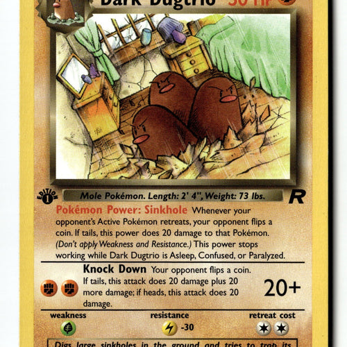 Pokemon Card Dark Dugtrio (23) 1st Edition LP Team Rocket 23/82