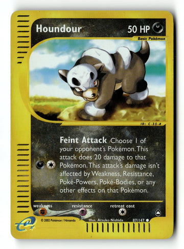 Pokemon Card Houndour (87) Reverse Holo LP Aquapolis 87/147