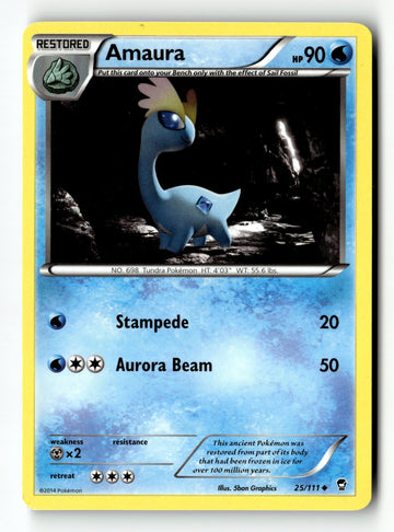 Pokemon Card Amaura LP XY - Furious Fists 25/111