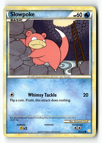 Pokemon Card Slowpoke LP HeartGold SoulSilver 81/123