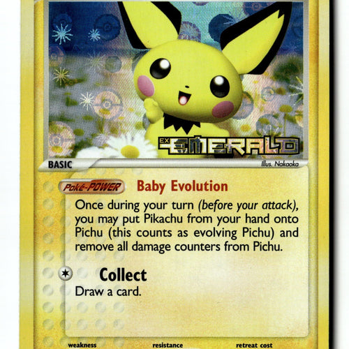 Pokemon Card Pichu Reverse Holo LP Emerald 59/106