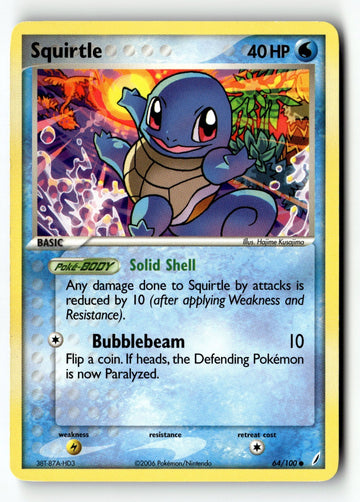 Pokemon Card Squirtle LP Crystal Guardians 64/100